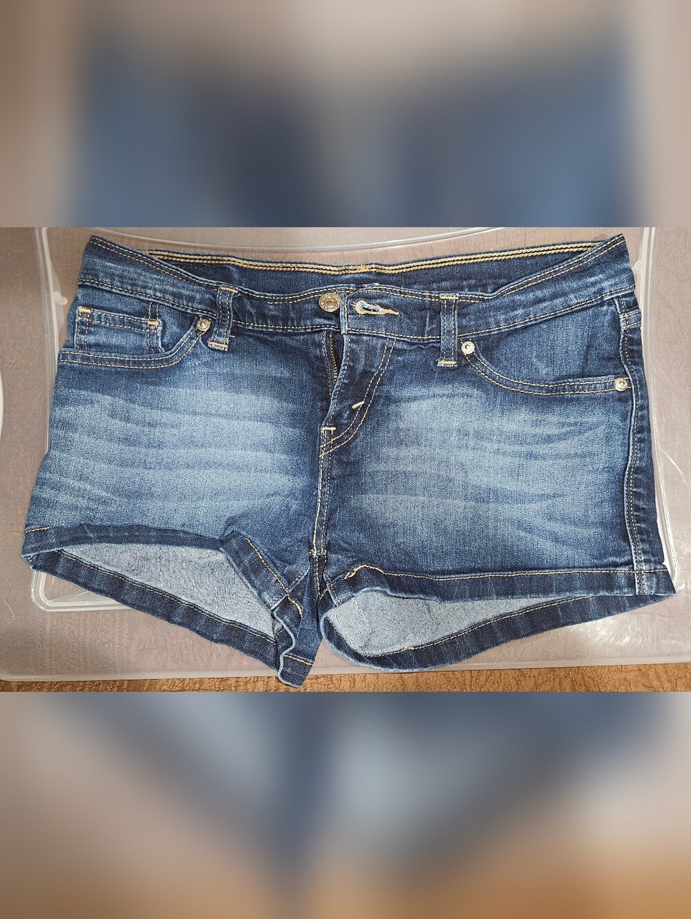 Zara Women's Dark Blue Denim Cutoff Shorts 29